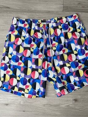 Geometric Swimwear L Swim Trunks Board Shorts Retro 90’s Maximalist Beach Resort